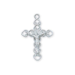 Sterling Silver Tutone Crucifix 18" Chain and Box (Style: L7019)