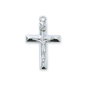 Sterling Silver Tutone Crucifix 24" Chain and Box (Style: L7021)