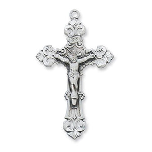 Sterling Silver Tutone Crucifix 16" Chain (Style: LT9112)
