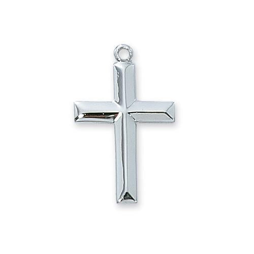 Sterling Cross 18" Chain and Box (Style: L7022)