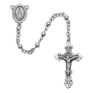 Sterling Silver 3 MM Metal Rosary (Style: 207L/G)