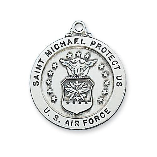 Sterling Silver Air Force Service Medal 24" Chain (Style: L650AF)
