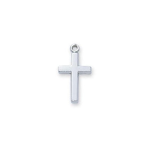 Sterling Silver Baby Cross Silver 13" Chain (Style: L6099BT)