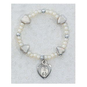 Sterling Silver Baby Heart Stretch Bracelet (Style: SB8MH)