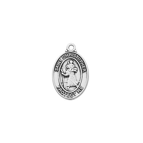 Sterling Silver Baby St. Christopher 13" Chain and Box (Style: L739BT)