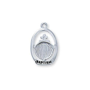 Sterling Silver Baptism 16 Silver Chain and Box (Style: L301)