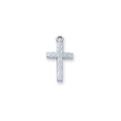 Sterling Silver Cross 16" Chain and Box (Style: L8001W)