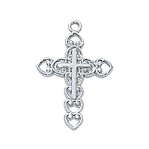 Sterling Silver Cross 16" Chain and Box (Style: L8002W)