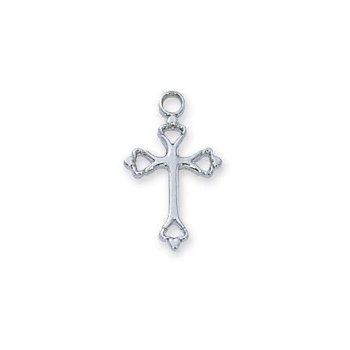 Sterling Silver Cross 16" Chain and Box (Style: L8003W)