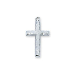 Sterling Silver Cross 18" Chain and Box (Style: L9001)