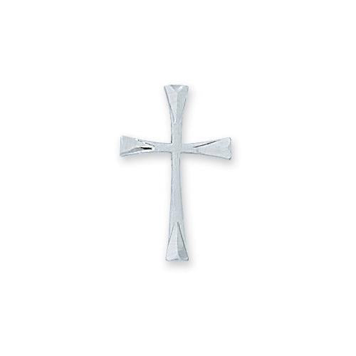 Sterling Silver Cross Silver 18" Chain and Box (Style: L6079)