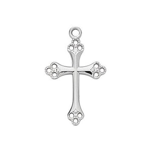 Sterling Silver Cross Silver 18" Chain and Box (Style: L9148)