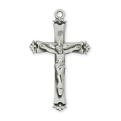 Sterling Silver Crucifix 18" Chain (Style: L9028B)
