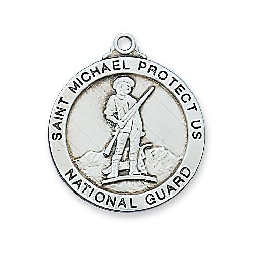 Sterling Silver National Guard Medal 24" Chain (Style: L650NG)
