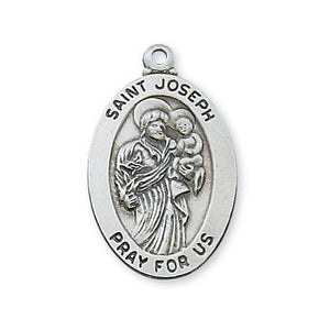 Sterling Silver St. Joseph 20 Chain and Box (Style: L461JS)