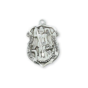 Sterling Silver St. Michael 18" Chain and Box (Style: L425)