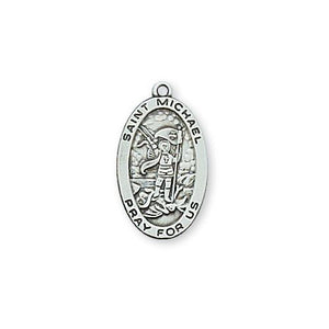 Sterling Silver St. Michael 18" Chain and Box (Style: L464MK)