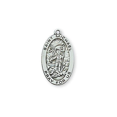 Sterling Silver St. Michael 18" Chain and Box (Style: L464MK)