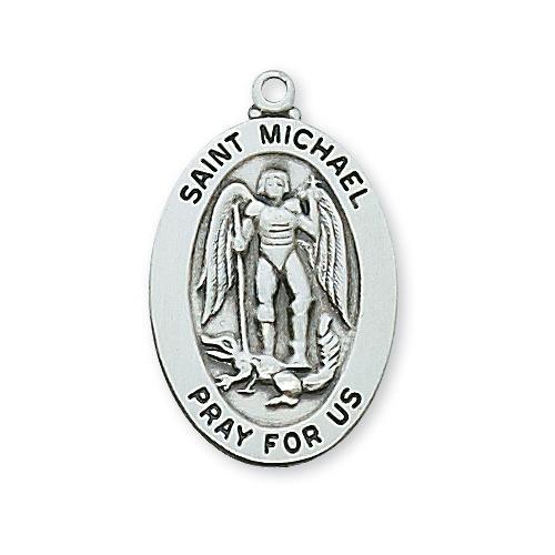 Sterling Silver St. Michael 20" Chain and Box (Style: L461MK)