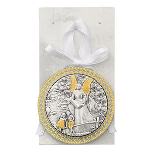 White Guardian Angel Baby Crib Medal (Style: PW22)